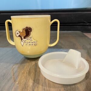 Vintage (1960's) Tommee Tippee Toddler Cup w/ 2 Different Lids